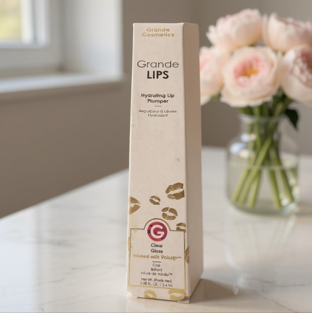 Grande Cosmetics GrandeLIPS Hydrating Lip Plumper Gloss In Clear NEW